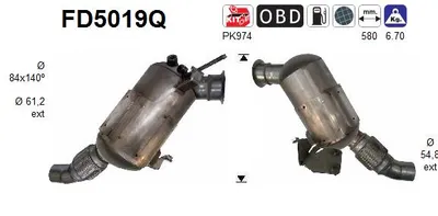 Filtre à particules / à suie, échappement Bmw 1
