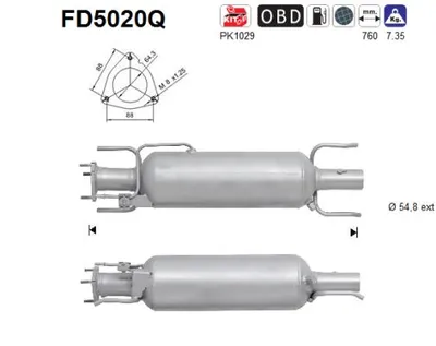 Filtre à particules / à suie, échappement Alfa Romeo 159 · Alfa Romeo 159 Sportwagon · Alfa Romeo BRERA