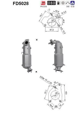 Filtre à particules / à suie, échappement Honda ACCORD VIII · Honda ACCORD VIII Estate
