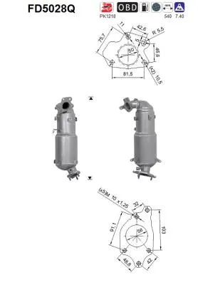 Filtre à particules / à suie, échappement Honda ACCORD VIII · Honda ACCORD VIII Estate