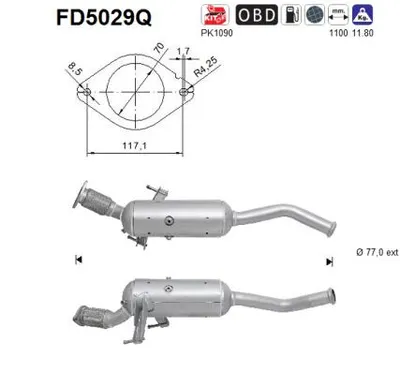 Filtre à particules / à suie, échappement Vauxhall MOVANO Mk II Chassis/Cab · Opel MOVANO B Bus · Vauxhall MOVANO Mk II Combi