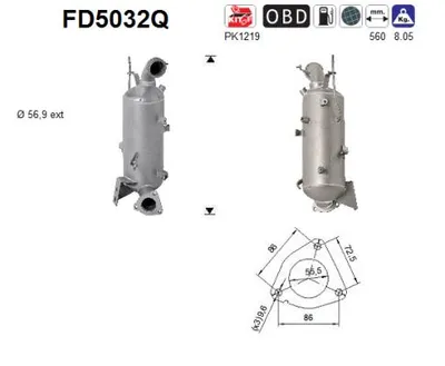 Filtre à particules / à suie, échappement Opel ASTRA J Sports Tourer · Vauxhall ASTRA Mk VI Estate · Vauxhall INSIGNIA Mk I Sports Tourer