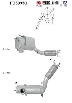 Filtre à particules / à suie, échappement Seat ALHAMBRA · Vw SHARAN · Vw SHARAN VAN