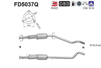Filtre à particules / à suie, échappement Opel ASTRA H TwinTop · Vauxhall ASTRA Mk V TwinTop