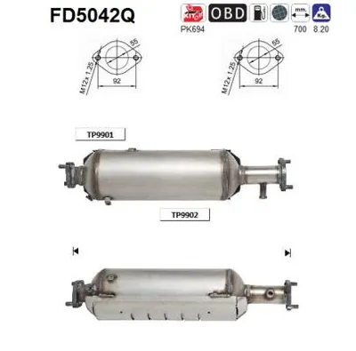 Filtre à particules / à suie, échappement Hyundai TUCSON · Kia SPORTAGE II · Hyundai TUCSON SUV Van