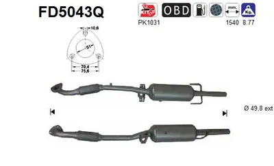 Filtre à particules / à suie, échappement Opel ASTRA H Estate Van · Opel ZAFIRA B Box Body/MPV · Opel CORSA D