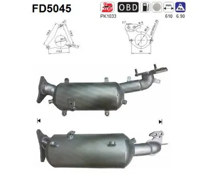Filtre à particules / à suie, échappement Subaru FORESTER · Subaru IMPREZA Hatchback