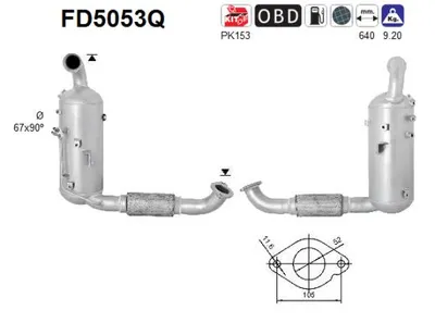 Filtre à particules / à suie, échappement Ford C-MAX II · Ford GRAND C-MAX · Volvo C30