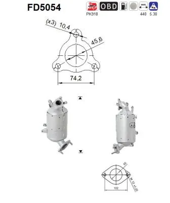 Filtre à particules / à suie, échappement Kia SPORTAGE III · Hyundai ix35 · Hyundai i40 I CW