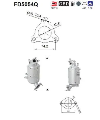 Filtre à particules / à suie, échappement Kia SPORTAGE III · Hyundai ix35 · Hyundai i40 I CW
