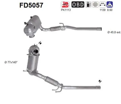 Filtre à particules / à suie, échappement Seat IBIZA IV SC · Skoda ROOMSTER · Skoda ROOMSTER Praktik
