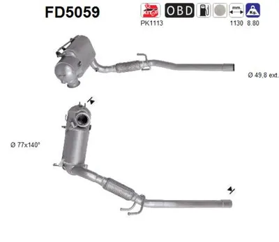 Filtre à particules / à suie, échappement Audi A1 · Skoda ROOMSTER Praktik · Vw POLO V