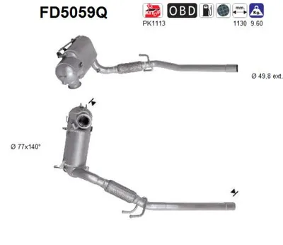 Filtre à particules / à suie, échappement Audi A1 · Skoda ROOMSTER Praktik · Vw POLO V