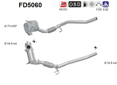 Filtre à particules / à suie, échappement Seat LEON · Vw GOLF PLUS V · Skoda OCTAVIA II