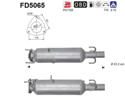 Filtre à particules / à suie, échappement Fiat DUCATO Bus · Fiat DUCATO Van · Fiat DUCATO Platform/Chassis