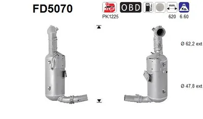 Filtre à particules / à suie, échappement Vauxhall MERIVA Mk II · Vauxhall CORSAVAN Mk III Hatchback Van · Opel CORSA D Hatchback Van