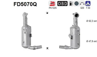 Filtre à particules / à suie, échappement Vauxhall MERIVA Mk II · Vauxhall CORSAVAN Mk III Hatchback Van · Opel CORSA D Hatchback Van