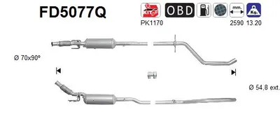 Filtre à particules / à suie, échappement Peugeot 508 I · Peugeot 508 SW I · Peugeot 407