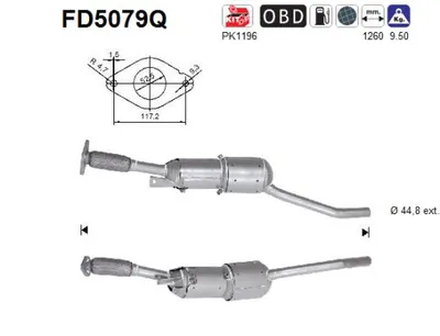 Filtre à particules / à suie, échappement Dacia DUSTER · Dacia DUSTER SUV Van · Renault DUSTER