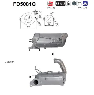 Filtre à particules / à suie, échappement Renault SCÉNIC III · Renault GRAND SCÉNIC III · Nissan NV200 / EVALIA Bus