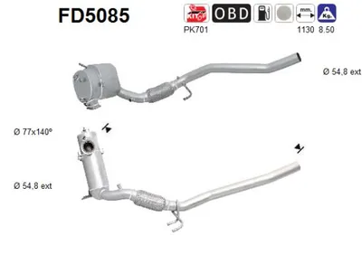 Filtre à particules / à suie, échappement Vw PASSAT B7 · Vw PASSAT B7 Variant · Seat LEON