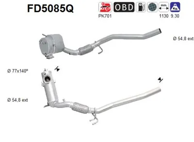 Filtre à particules / à suie, échappement Vw PASSAT B7 · Vw PASSAT B7 Variant · Seat LEON