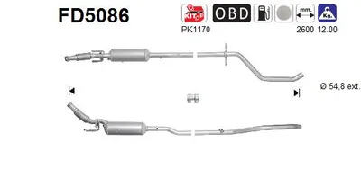 Filtre à particules / à suie, échappement Peugeot 508 I · Peugeot 508 SW I · Peugeot 407 Coupe