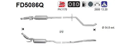 Filtre à particules / à suie, échappement Peugeot 508 I · Peugeot 508 SW I · Peugeot 407 Coupe