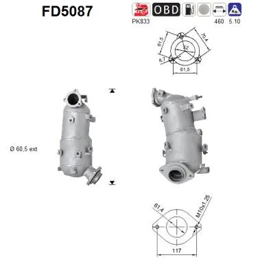 Filtre à particules / à suie, échappement Toyota RAV 4 III