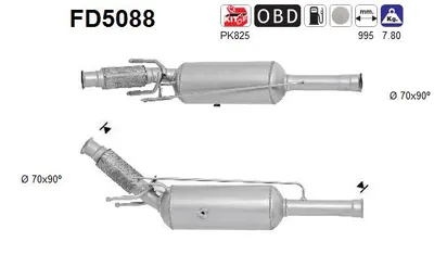 Filtre à particules / à suie, échappement Citroën C4 II · Citroën DS4 · Peugeot 3008 I MPV