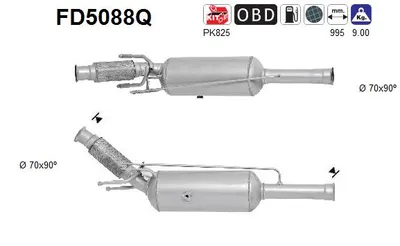 Filtre à particules / à suie, échappement Citroën C4 II · Citroën DS4 · Peugeot 3008 I MPV