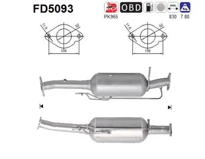Filtre à particules / à suie, échappement Ford KUGA I