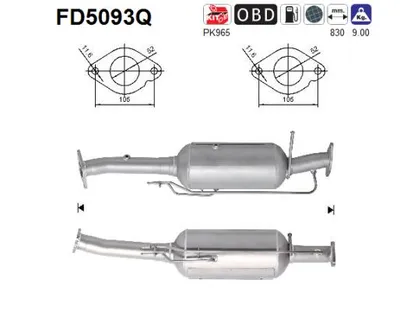 Filtre à particules / à suie, échappement Ford KUGA I