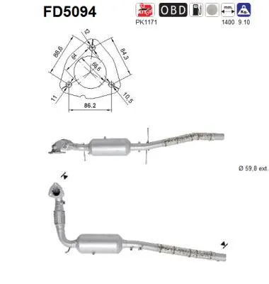 Filtre à particules / à suie, échappement Ford TRANSIT Bus · Ford TRANSIT Van · Ford TRANSIT Platform/Chassis