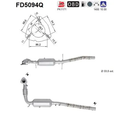 Filtre à particules / à suie, échappement Ford TRANSIT Bus · Ford TRANSIT Van · Ford TRANSIT Platform/Chassis