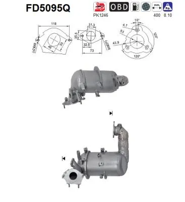 Filtre à particules / à suie, échappement Renault SCÉNIC III · Renault GRAND SCÉNIC III · Nissan QASHQAI I