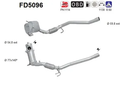 Filtre à particules / à suie, échappement Seat LEON · Seat ALTEA · Audi A3
