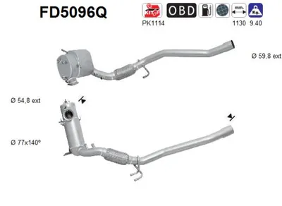 Filtre à particules / à suie, échappement Seat LEON · Seat ALTEA · Audi A3