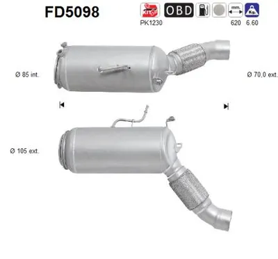 Filtre à particules / à suie, échappement Bmw X5 · Bmw X6 · Bmw 7