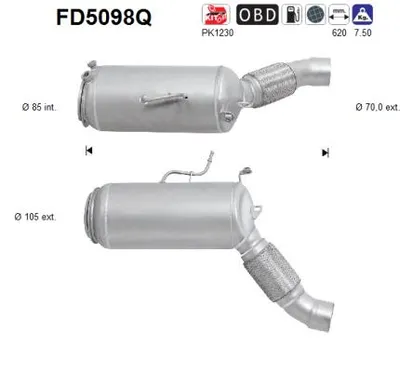 Filtre à particules / à suie, échappement Bmw X5 · Bmw X6 · Bmw 7