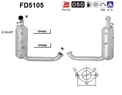 Filtre à particules / à suie, échappement Ford FOCUS II Turnier · Ford FOCUS II · Ford FOCUS II Saloon