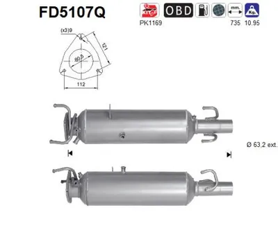 Filtre à particules / à suie, échappement Fiat DUCATO Bus · Fiat DUCATO Van · Fiat DUCATO Platform/Chassis