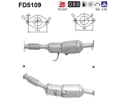 Filtre à particules / à suie, échappement Nissan QASHQAI I