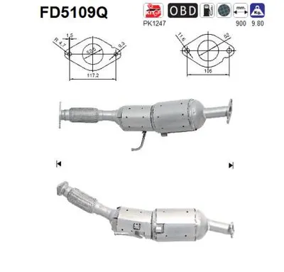 Filtre à particules / à suie, échappement Nissan QASHQAI I