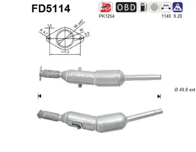 Filtre à particules / à suie, échappement Renault KANGOO BE BOP · Renault KANGOO Express · Renault KANGOO / GRAND KANGOO II