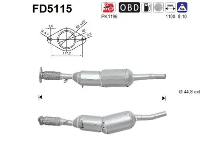 Filtre à particules / à suie, échappement Dacia LODGY · Dacia SANDERO II · Dacia LOGAN MCV II