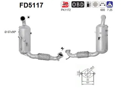 Filtre à particules / à suie, échappement Ford FIESTA VI Van · Ford FIESTA VI