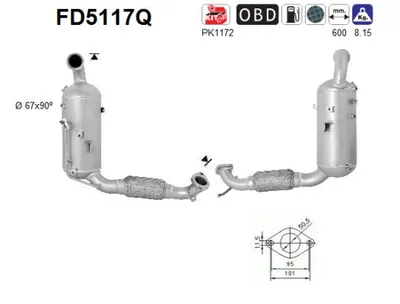 Filtre à particules / à suie, échappement Ford FIESTA VI Van · Ford FIESTA VI