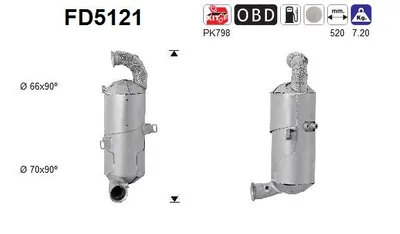 Filtre à particules / à suie, échappement Citroën C4 II · Citroën BERLINGO MULTISPACE · Peugeot 208 I