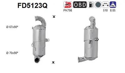 Filtre à particules / à suie, échappement Peugeot 208 I · Citroën DS3 · Peugeot 207